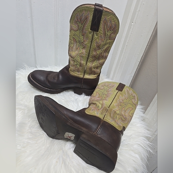 Smoky Mountain Brown/Green Hopalong Western Cowboy Boot 6.5B 🌴 - Picture 10 of 13